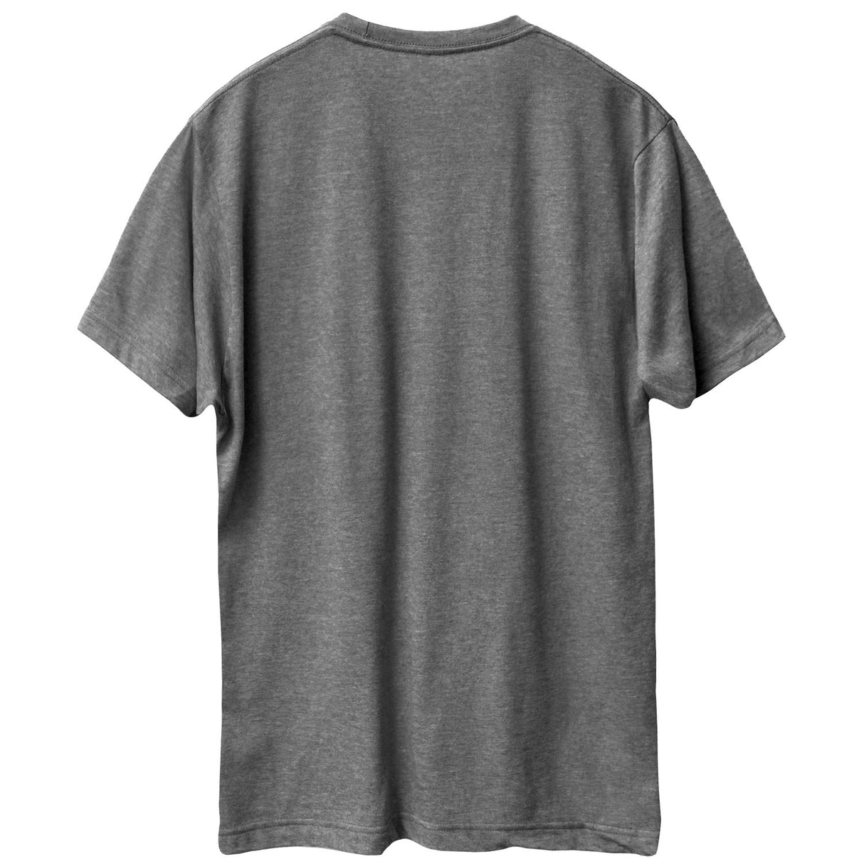 Back view of unisex heather grey Active Tee with 'Rok The Check' graphic