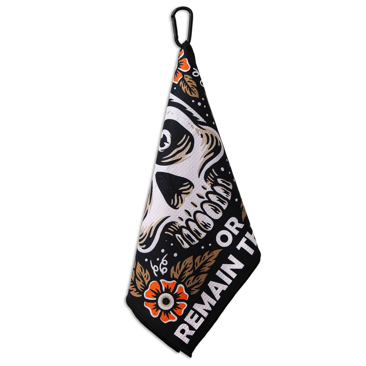 Hanging view of Utility Towel with 'Train Insane or Remain the Same' graphic